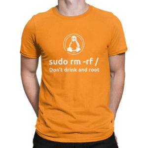 Coder Programmer Linux Root Sudo Orange T-shirt