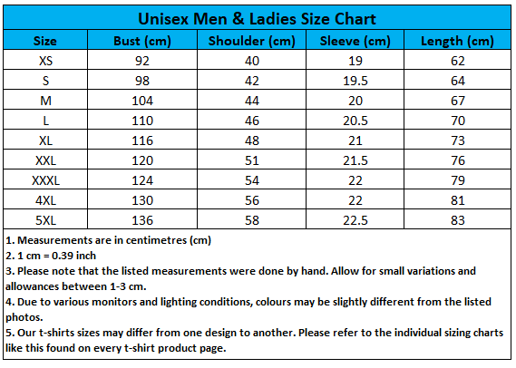 Craewaz Unisex Men Ladies Size Chart 2-1