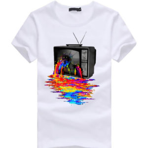 TV Color Bleeding Graphic T-Shirt