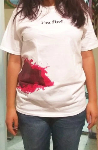 I'm Fine Blood Stained T-Shirt photo review